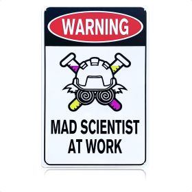 Mad Scientist Wall Decor Science Poster 8x12 inch Mad Scientist At Work Warning Sign Science Gifts Mad Scientist Decor Chemistry Poster Wall Art Decor