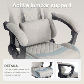Ergonomic adjustable gaming chair with headrest and lumbar pillow, adjustable height, suitable for offices and gaming rooms