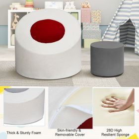 Kid's Round Sponge Chair,Soft 28D Sponge Core,Skin-Friendly Dutch Velvet Fabric