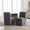 COOLMORE 360 Degree Swivel Upholstered Dining Chairs Set of 2 Swivel Dining Room Chairs Kitchen Chairs Casters & Storage Comfy Modern Rolling White Ch