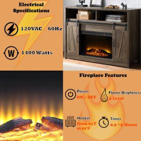 Tobias Rustic Oak Finish Fireplace