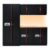 Steel Filing Cabinet With Compartments For Office Use, Storage, File Storage, Archives, And High and Low Cabinets--Black&Red