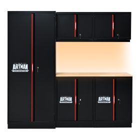 Steel Filing Cabinet With Compartments For Office Use, Storage, File Storage, Archives, And High and Low Cabinets--Black&Red