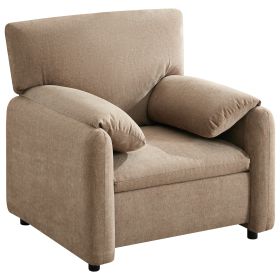 Modern accent chair, Chenille oversized arm chair, 38 inches wide, comfortable cushioned single casual sofa chair, suitable for living room