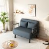 39″ Convertible Chair Bed, Tri-Fold Sofa Bed with Adjustable Backrest & Pillow, Leisure Chaise Lounge Couch with Sturdy Steel Frame for Home & Office