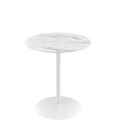 Circa 17.5" End Table with White Marble Textured Top