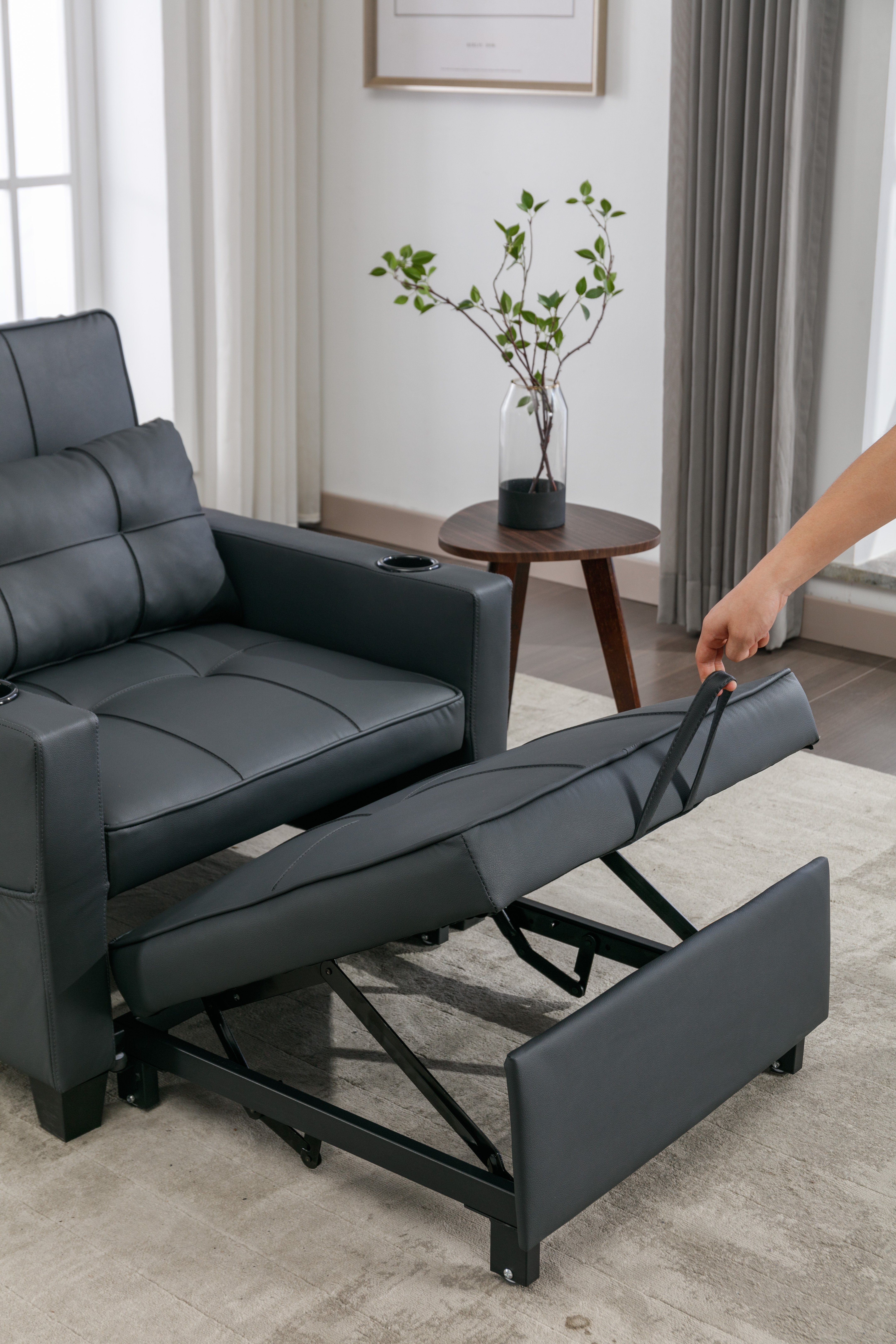 Futon Chair Bed Convertible Chair 3-in-1 Pull Out Sleeper Chair Beds with USB Ports, Wear-resistant and Anti-scratch Futon Chair Bed Convertible Chair 3-in-1 Pull Out Sleeper Chair Beds with USB Ports, Wear-resistant and Anti-scratch