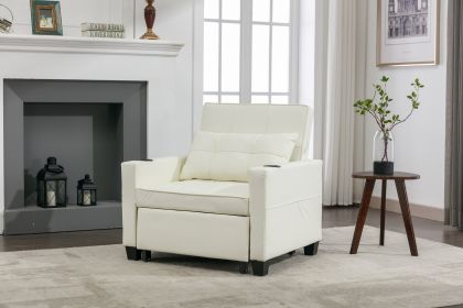 Futon Chair Bed Convertible Chair 3-in-1 Pull Out Sleeper Chair Beds with USB Ports,Wear-resistant and Anti-scratch