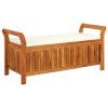 Patio Storage Bench with Cushion 49.6" Solid Wood Acacia