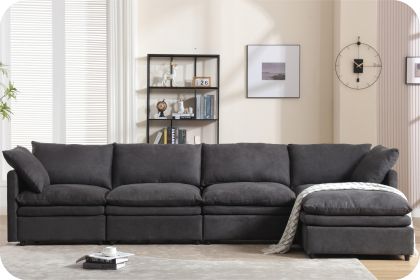 [ PACKAGING NEW UPGRADE] [VIDEO PROVIDED]Modern U-shaped Sectional Sofa ,5-seat Sofa ,Sleeper Sofa Couch with Chaise Lounge for Living Room,Apartment