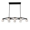 Matte Black Crystal Chandelier for Dining Room, 8-Light Kitchen Chandelier Light Fixture Modern Metal Industrial Chandeliers for Farmhouse Entryway Li