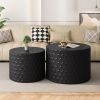 Stylish and Minimalist Nesting Coffee Table Set with Honeycomb Design, Modern Round Coffee Table, Drum Circle Coffee Table for Living Room, Bedroom