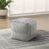 Square Pouf Jacquard Fabric Upholstery Modern Ottoman, Footstool, Non-Slip Floor Pouf, Bean Bag Chair, 1pc Sitting Pouf