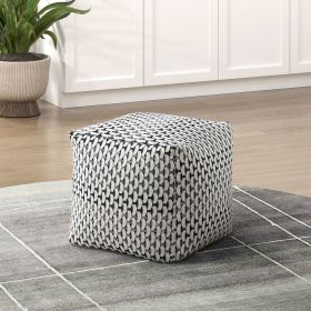 Square Pouf Jacquard Fabric Upholstery Modern Ottoman, Footstool, Non-Slip Floor Pouf, Bean Bag Chair, 1pc Sitting Pouf