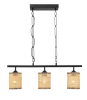 Elysian Three Lights Island With Natural Rattan Shade Farmhouse Chain Ceiling Lamp