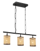 Elysian Three Lights Island With Natural Rattan Shade Farmhouse Chain Ceiling Lamp