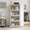 Glass display cabinet 4 Tier Glass Display Cabinet Storage Curio Cabinet with Flip up Glass Doors, Collectors Showcase Toy Figure Organizers Rack