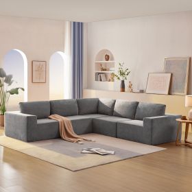 [VIDEO provided] [New]116*116" Modular L Shaped Sectional Sofa,Luxury Floor Couch Set,Upholstered Indoor Furniture