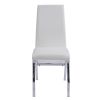 White and Chrome Armless Solid Back Side Chair (Set of 2)