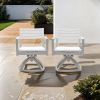 Outdoor Patio Aluminum Swivel Rocker 2PCS with Outdoor-grade Sunbrella Fabric Cushions, Grayish