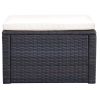 Footstool Ottoman Poly Rattan 20.9"x20.9"x11.8" Brown