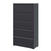 5 Drawer Metal Lateral File Cabinet , Black Filing Cabinet with Lock, Lockable File Cabinet for Home Office