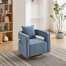 29.1"W Swivel Accent Open Back Chair Modern Comfy Sofa Chair With Weathered Base For Nursery Bedroom Living Room Hotel Office
