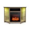 Fireplace Corner TV Stand with LED Lights and Smart APP Control for 50 Inches TV