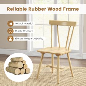 Windsor Style Armless Chairs with Solid Rubber Wood Frame