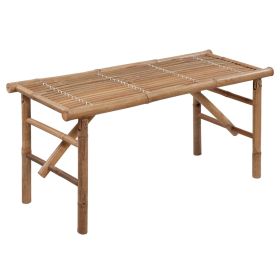 Folding Patio Bench with Cushion 46.5" Bamboo
