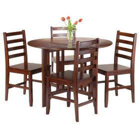 Alamo 5-Pc Round Drop Leaf Table with 4 Hamilton Ladder Back