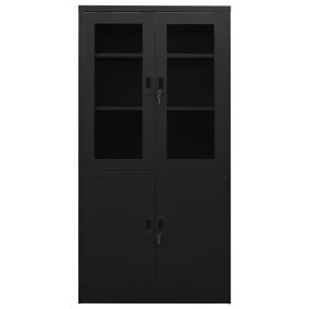 Office Cabinet Black 35.4"x15.7"x70.9" Steel