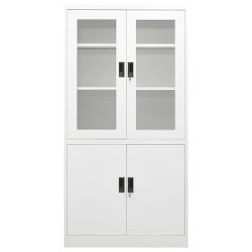 Office Cabinet White 35.4"x15.7"x70.9" Steel