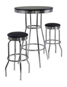 Summit 3pc Pub Table Set; includes 2 Swivel Stool