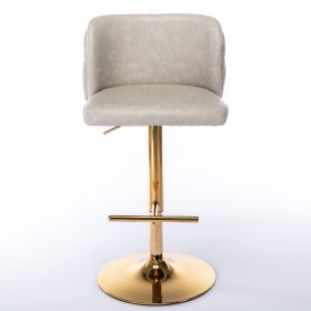 A&A Furniture,Swivel Barstools Adjusatble Seat Height, Modern PU Upholstered Bar Stools with the whole Back Tufted