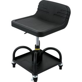 VEVOR Rolling Garage Stool, 300LBS Capacity, Adjustable Height from 15.7 in to 20.5 in, Mechanic Seat with 360-degree Swivel Wheels and Tool Tray, for