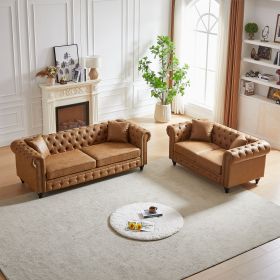 FX 3 Seats + 2 Seats Combo Sofa Modern living room sofa with solid wood frame and wooden feet, 4 cushions, apartment sofa furniture for living room