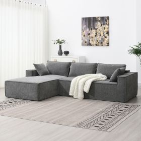 [VIDEO+New] 111.5*72" Minimalist Style Modular Sectional Sofa,Wrinkle-resistant Chenille Couch Set,L-Shaped Compressed Sofa for Living Room