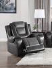 Modern Luxury Chair Glider Reclining 1pc Formal Living Room Furniture Premium Faux Leather Upholstery Comfortable Two-Tone Gray Finish