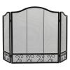 3-Panel Fireplace Screen Decorative Spark Guard