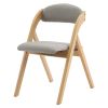 2 Pack Wooden Folding Chairs with Padded Seat and Back Modern Dining Chairs Extra Chair for Guests Living Room Office Wedding Party