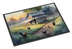 Chicken Coop at Dawn Doormat Front Door Mat Indoor Outdoor Rugs for Entryway, Non Slip Washable Low Pile, 24H X 36W