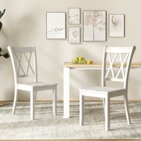 Set of 2 Wooden Dining Chairs Mid Century Farmhouse Retro Kitchen Chairs