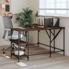 Desk Brown Oak 54.7"x54.7"x29.5" Engineered Wood