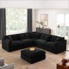 6-Seats Modular L-Shaped Sectional Sofa with Ottoman,10 Pillows, Oversized Upholstered Couch w/Removabled Down-Filled Seat Cushion for Living Room