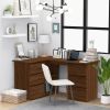 Corner Desk Brown Oak 57.1"x39.4"x29.9" Engineered Wood
