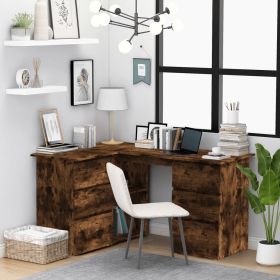 Corner Desk Smoked Oak 57.1"x39.4"x29.9" Engineered Wood