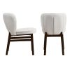 Ash Wooden Frame Upholstered Shell Dining Chairs set of 2,Modern Armless Chairs Comfor Kitchen Chairs for Living Room,Restaurant