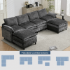 [NEW ARRIVED]Modular Sofa,U Shaped Cloud Couch Comfy Set ,6-Seater, 2 Armrest Pillows,Convertible Sectional Couch, Living Room,Apartment