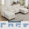 [NEW ARRIVED]Modular Sofa,U Shaped Cloud Couch Comfy Set ,6-Seater, 2 Armrest Pillows, Convertible Sectional Couch, Living Room,Apartment